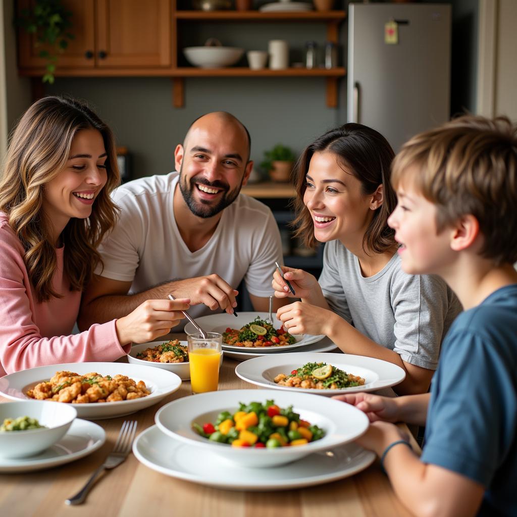 Family Enjoying a Crafted Meal Together