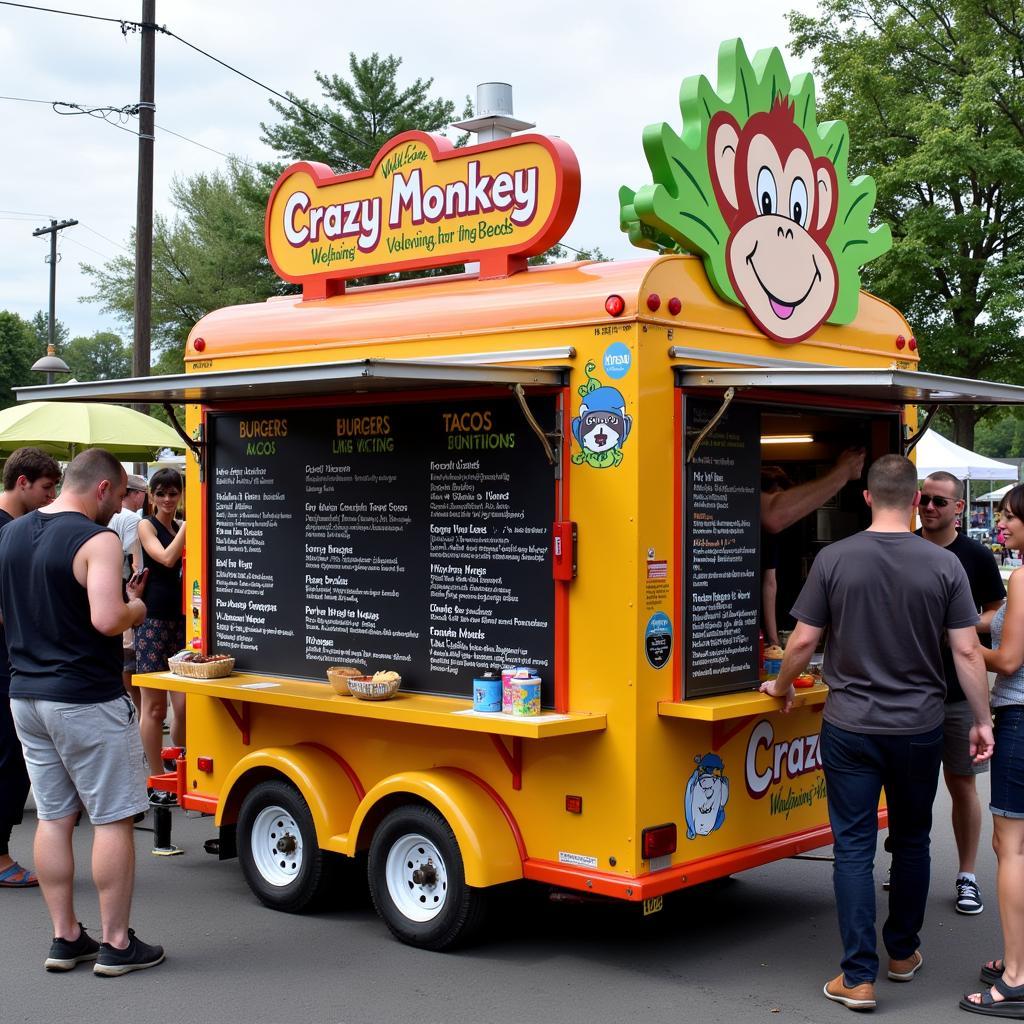 Crazy Monkey Food Trailer Offering a Diverse Menu