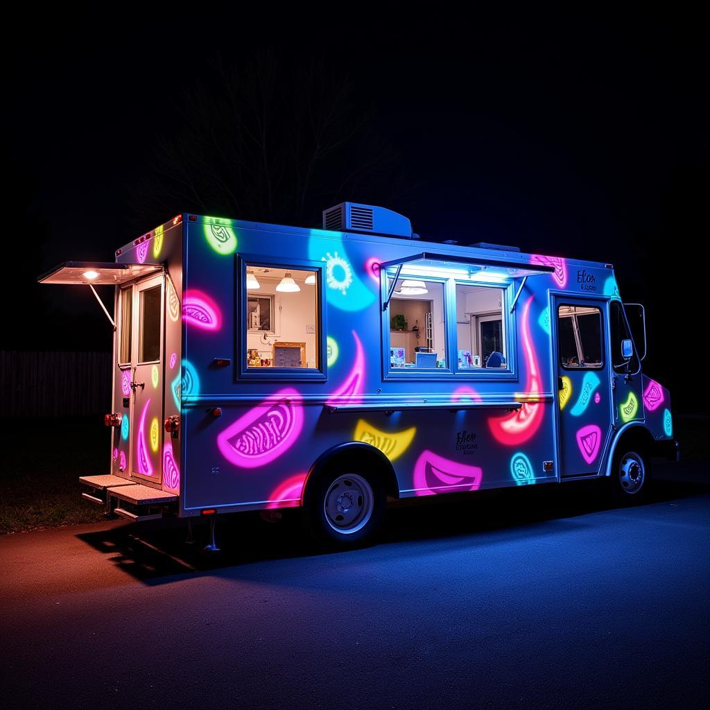 Creative lighting design enhances the overall aesthetic of a food truck