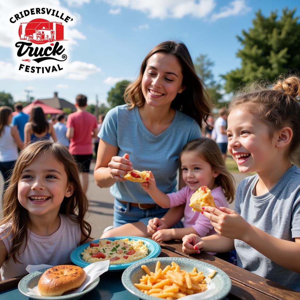 Families Enjoying Food at Cridersville Food Truck Festival