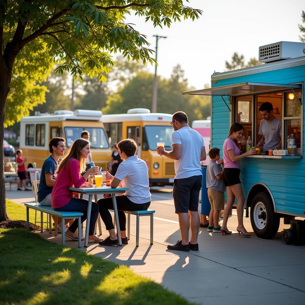 Families Enjoying Food Trucks at Crocker Park