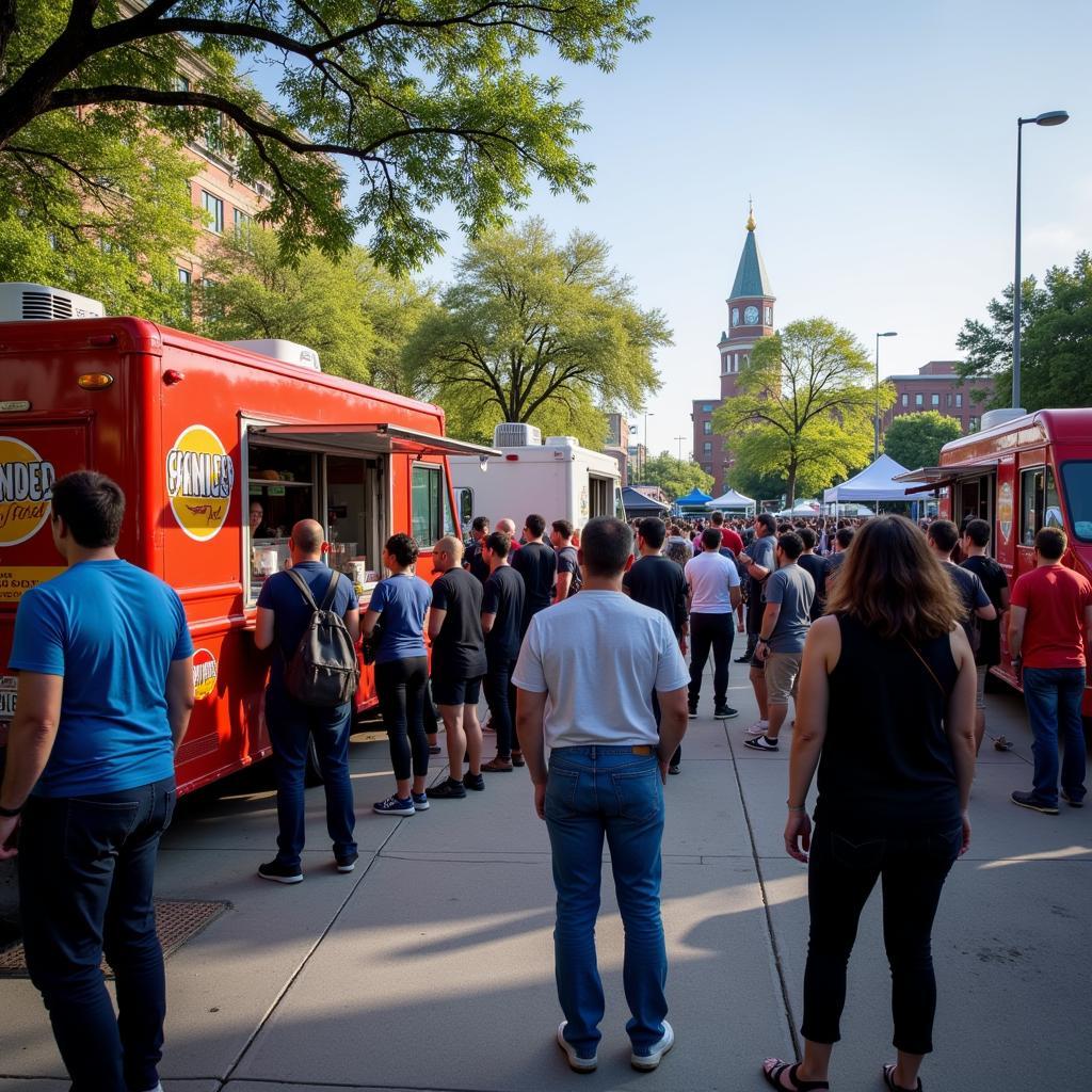 Popular Food Trucks with Lines at Crocker Park