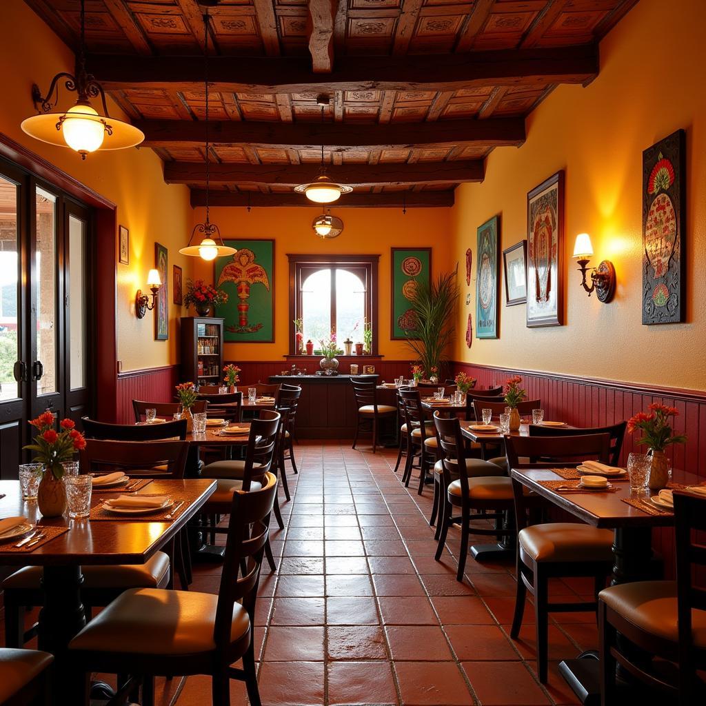 Authentic Mexican restaurant interior in Crown Point