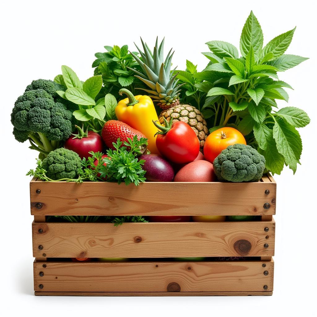 A CSA box overflowing with vibrant, farm-fresh produce from Jamestown, NY.