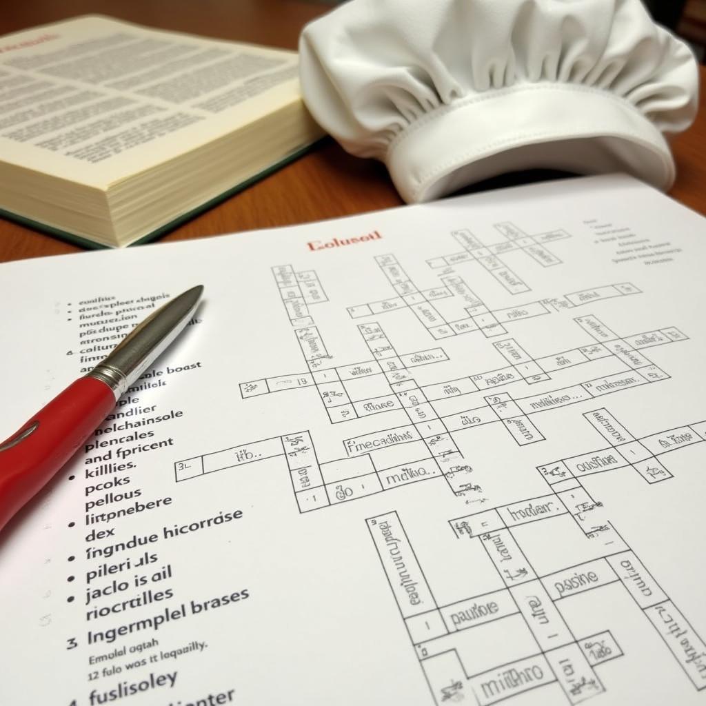 Crossword clues related to culinary vocabulary