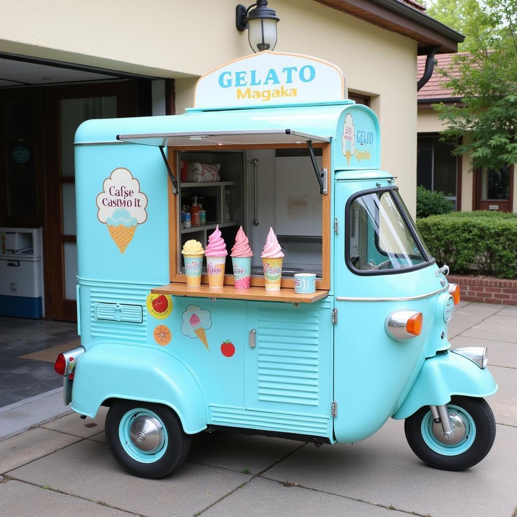 Customized Piaggio Ape Gelato Cart