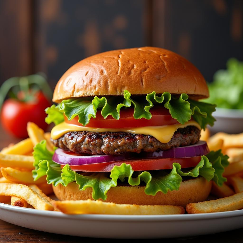 Dairy-Free Burger and Fries