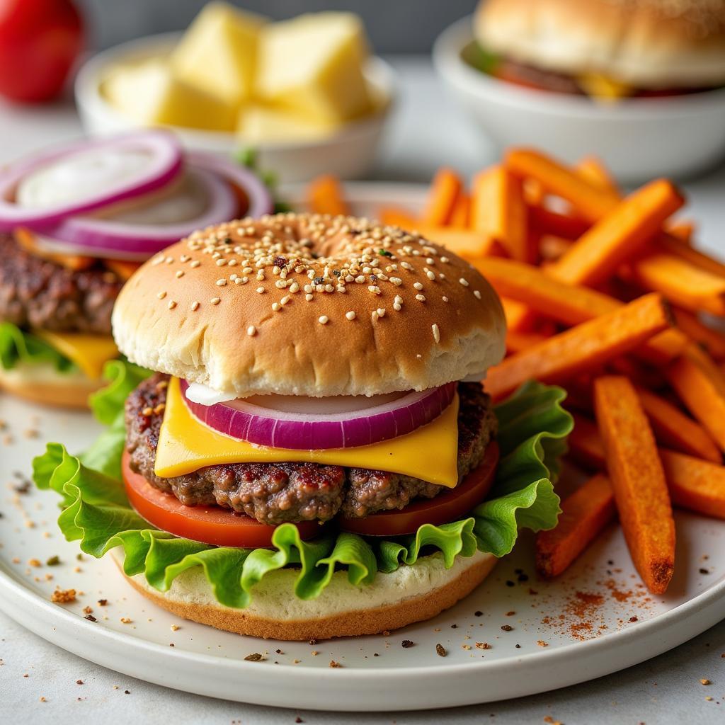 Dairy-Soy-Free Burger and Fries