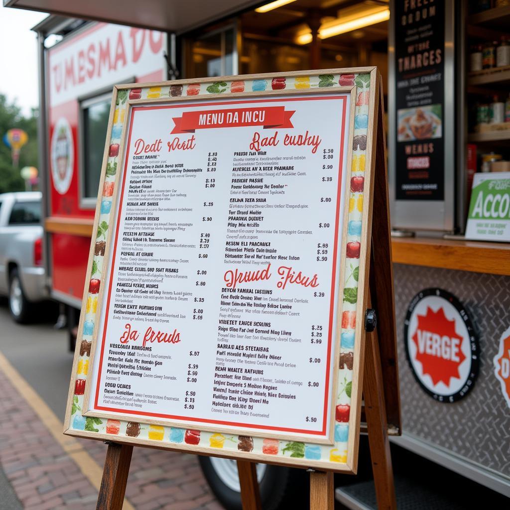 Dayton Food Truck Rally Menu Board