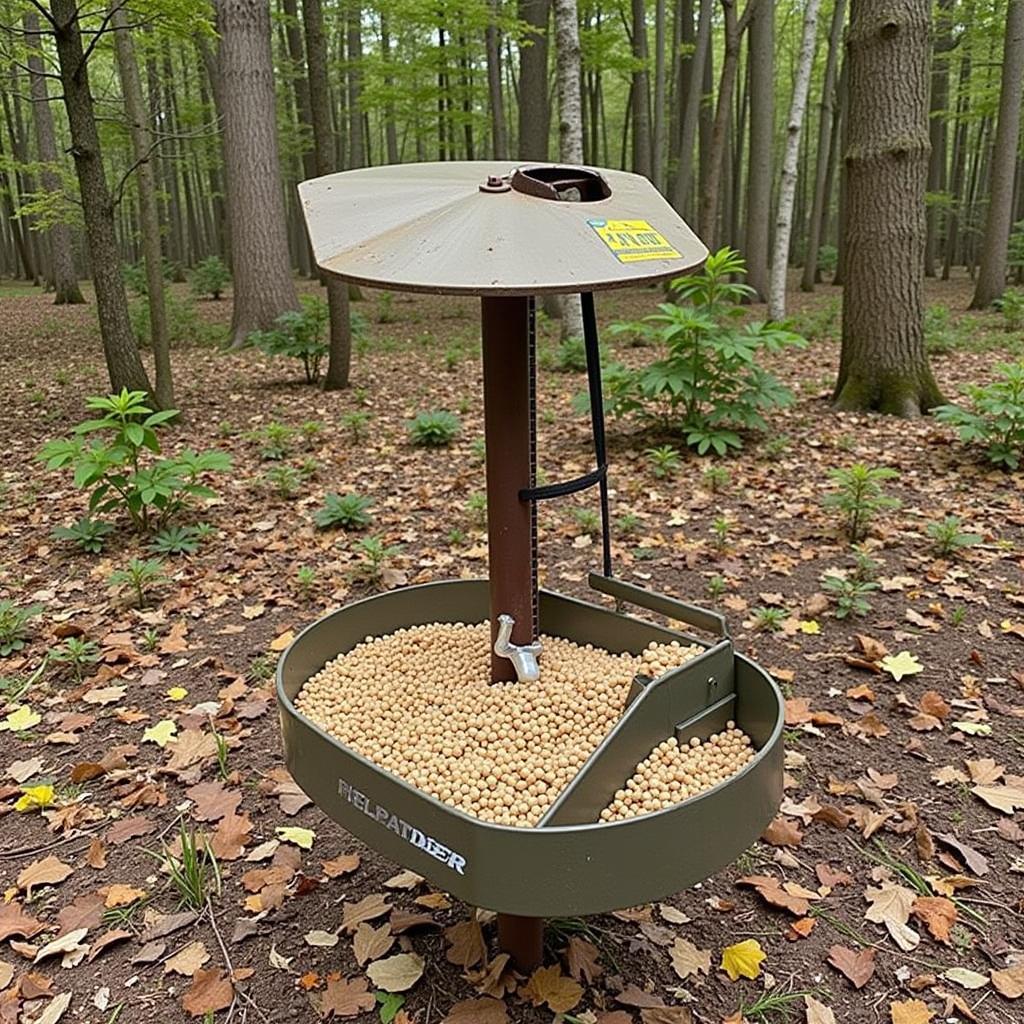 Deer Feeder Filled with Pellets