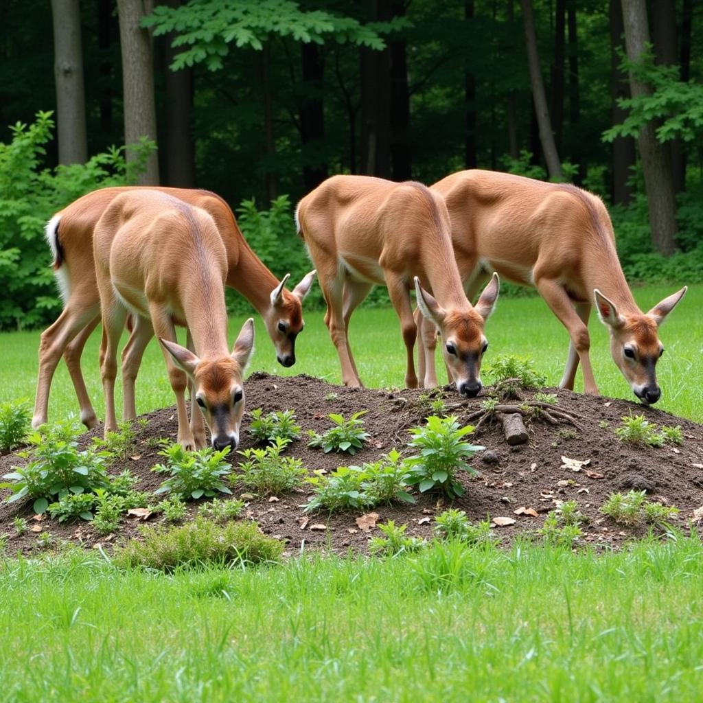 Deer Feeding on a Food Plot