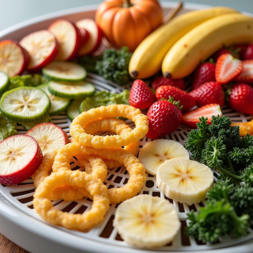 Dehydrated Fruits and Vegetables in an L'Equip Dehydrator