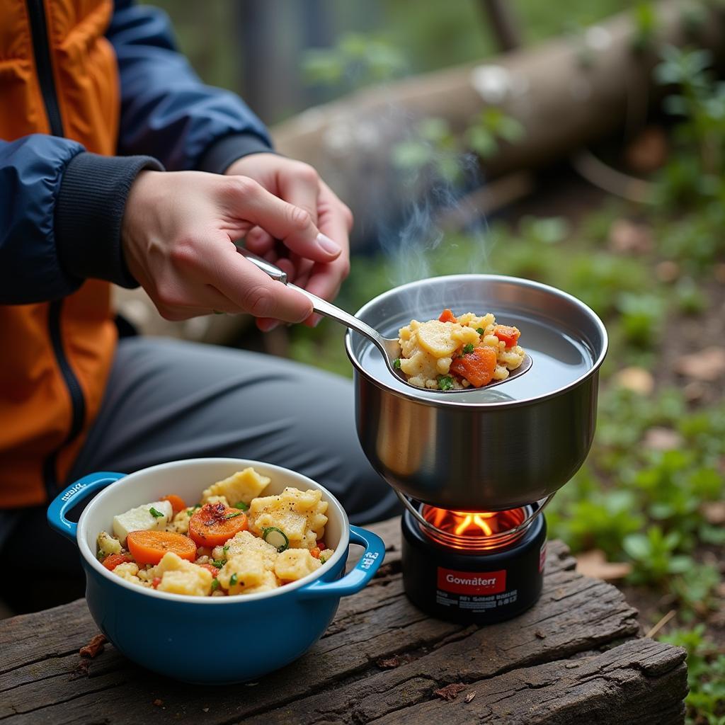 Preparing a Dehydrated Meal in an Emergency Situation