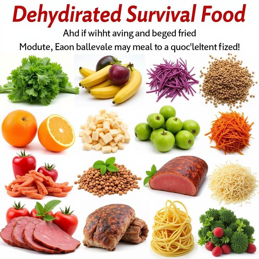 Variety of Dehydrated Survival Food Options