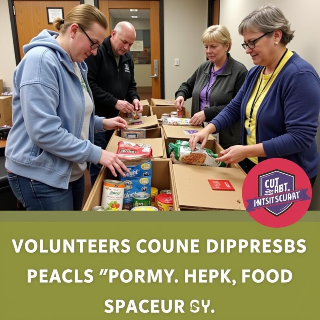 Volunteers Sorting Food at a Dekalb County Food Pantry