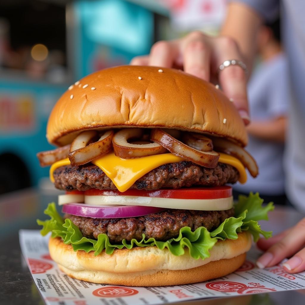 Juicy Burger from a Delray Beach Food Truck