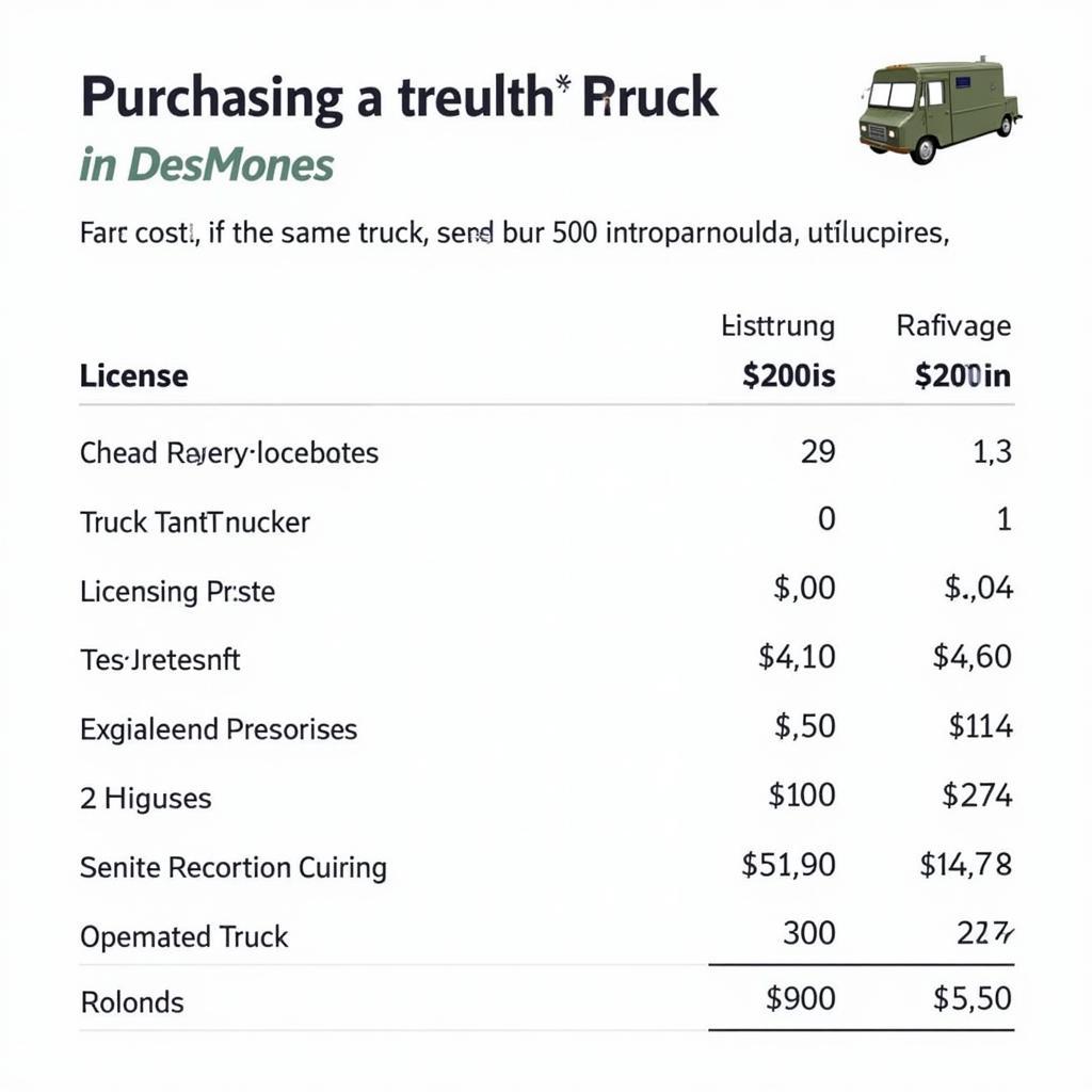 Des Moines Food Truck Budgeting Spreadsheet