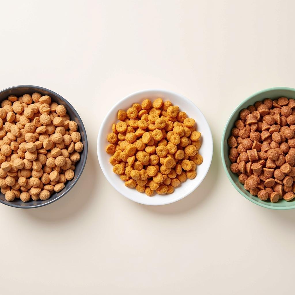 Different dog food flavors of the same brand