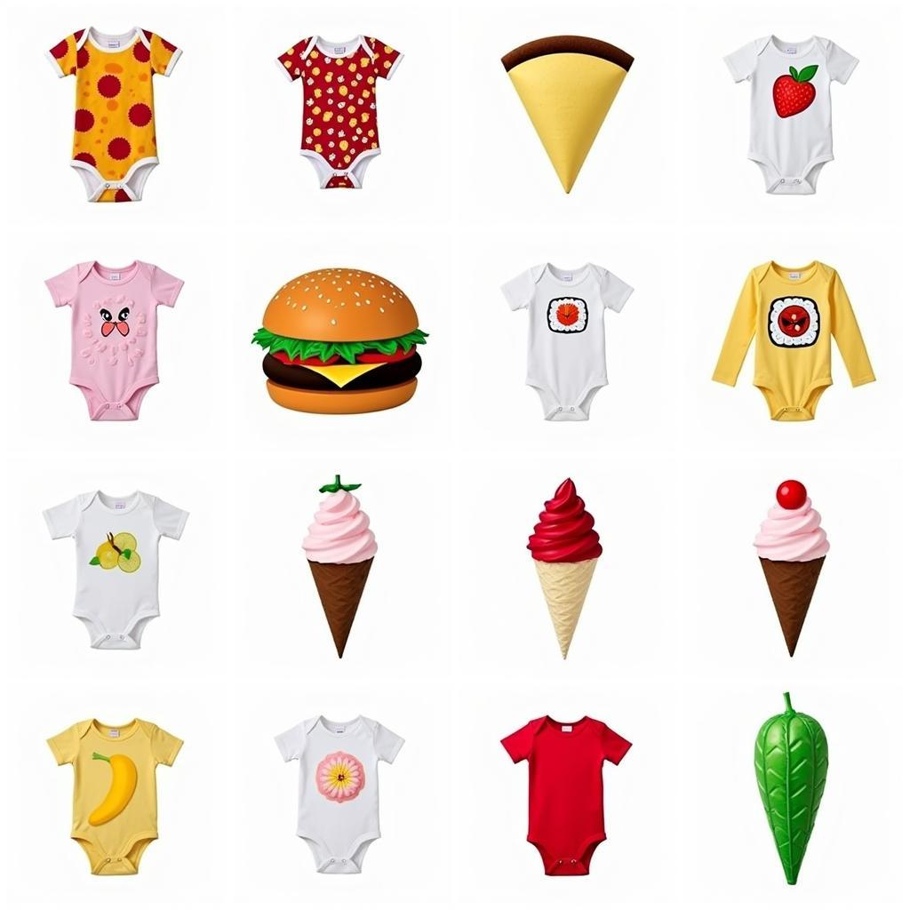 Variety of Food Onesie Designs