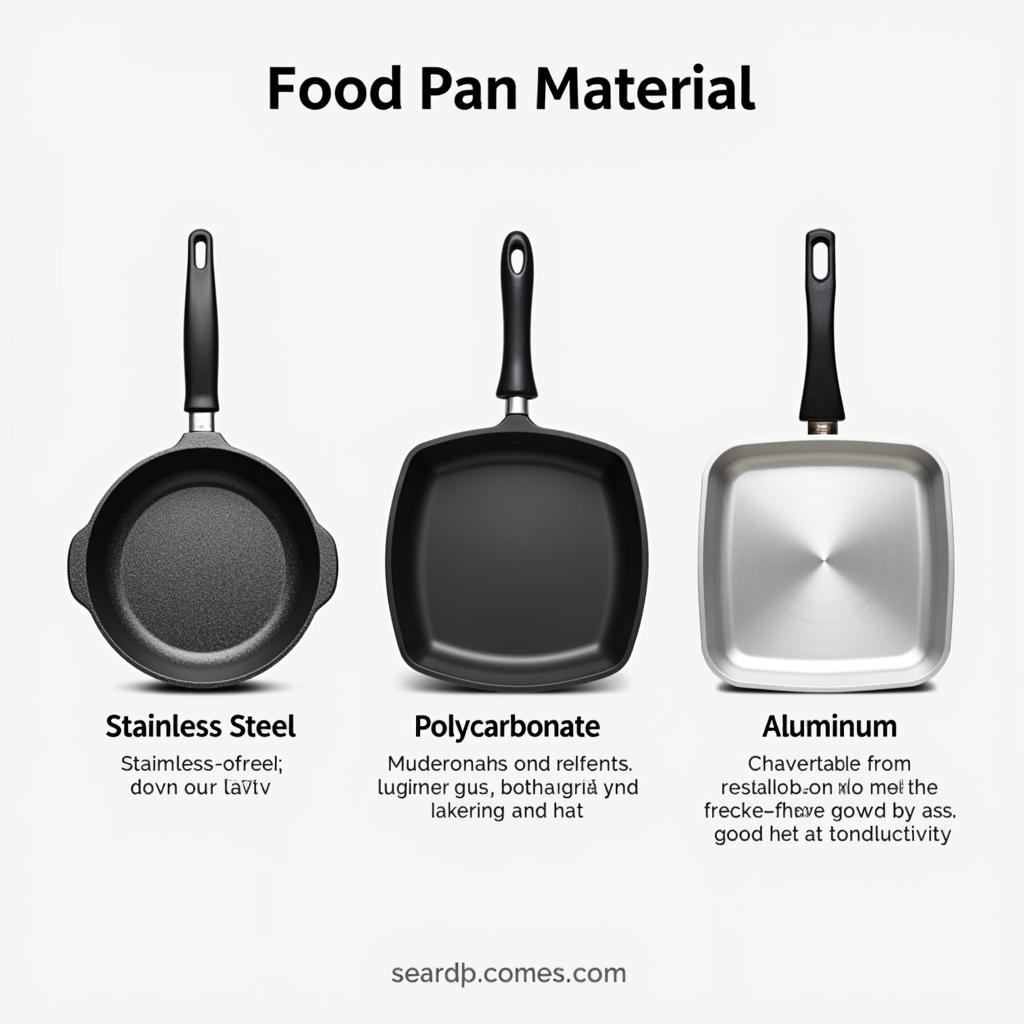 Comparison of different food pan materials: stainless steel, polycarbonate, and aluminum