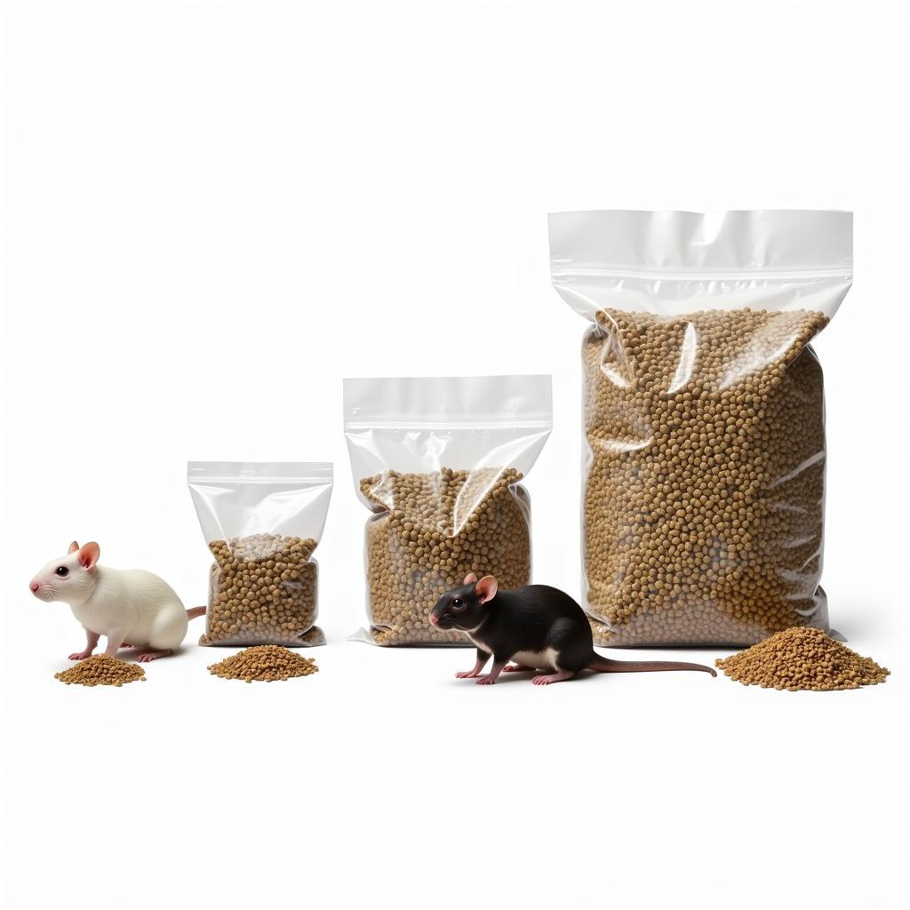 Different Rat Food Bag Sizes