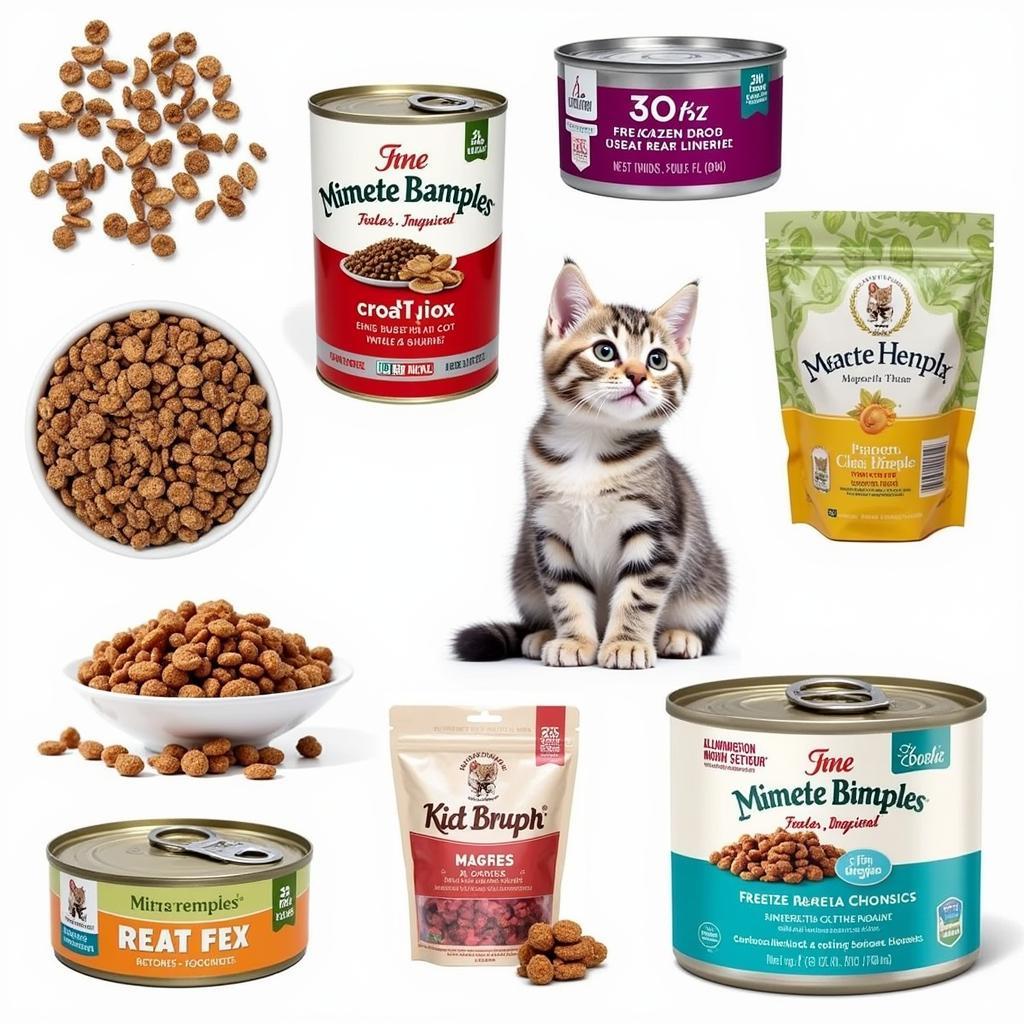 Variety of kitten food options