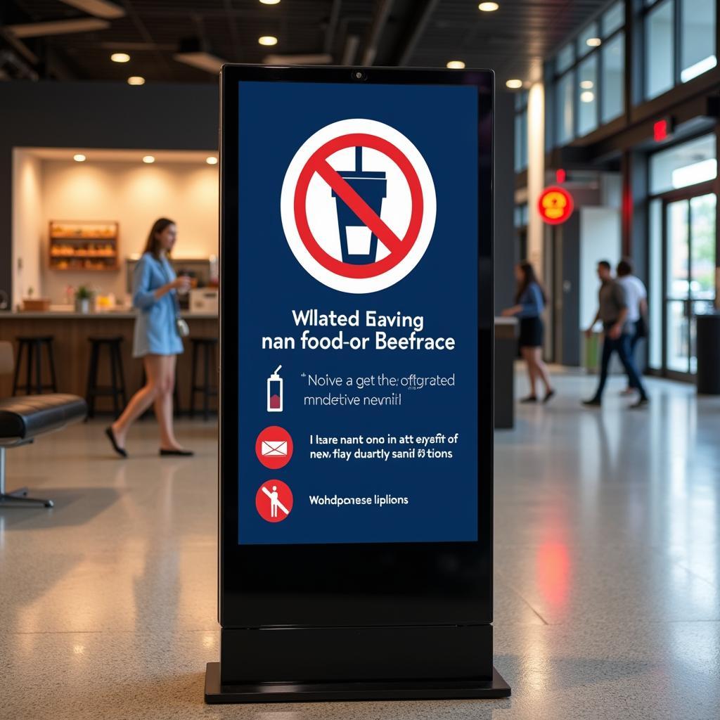 Digital "No Food or Beverages" Sign