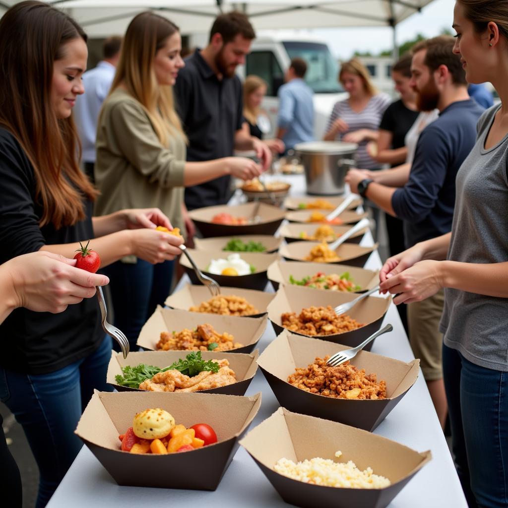 Disposable Food Boats at an Event