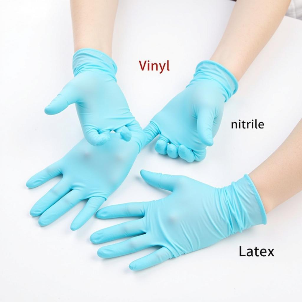 Different types of disposable food service gloves