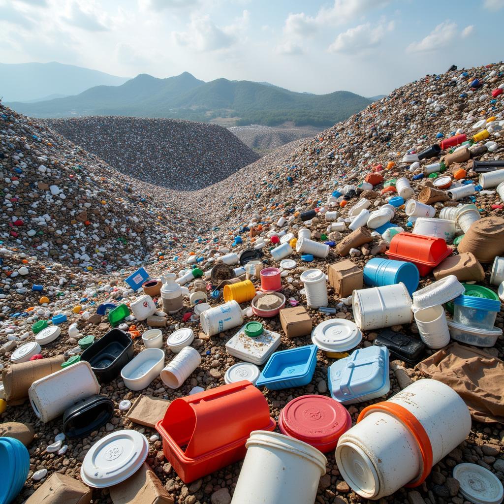 Disposable Plastic Food Containers in Landfill