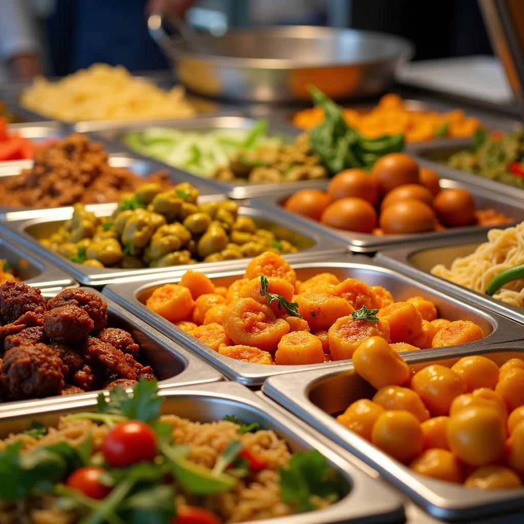 Diverse Cuisine Options at a Steam Table Food Truck