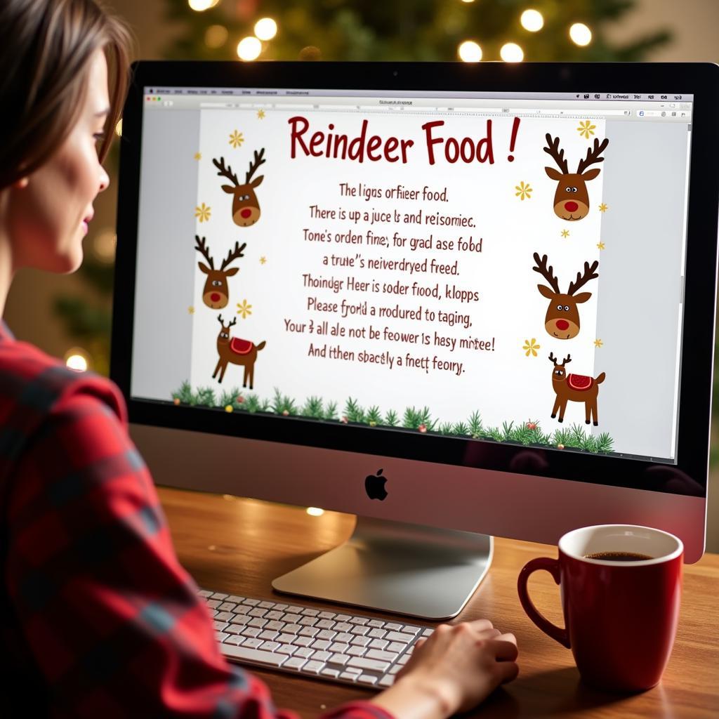 Creating personalized reindeer food poem printables