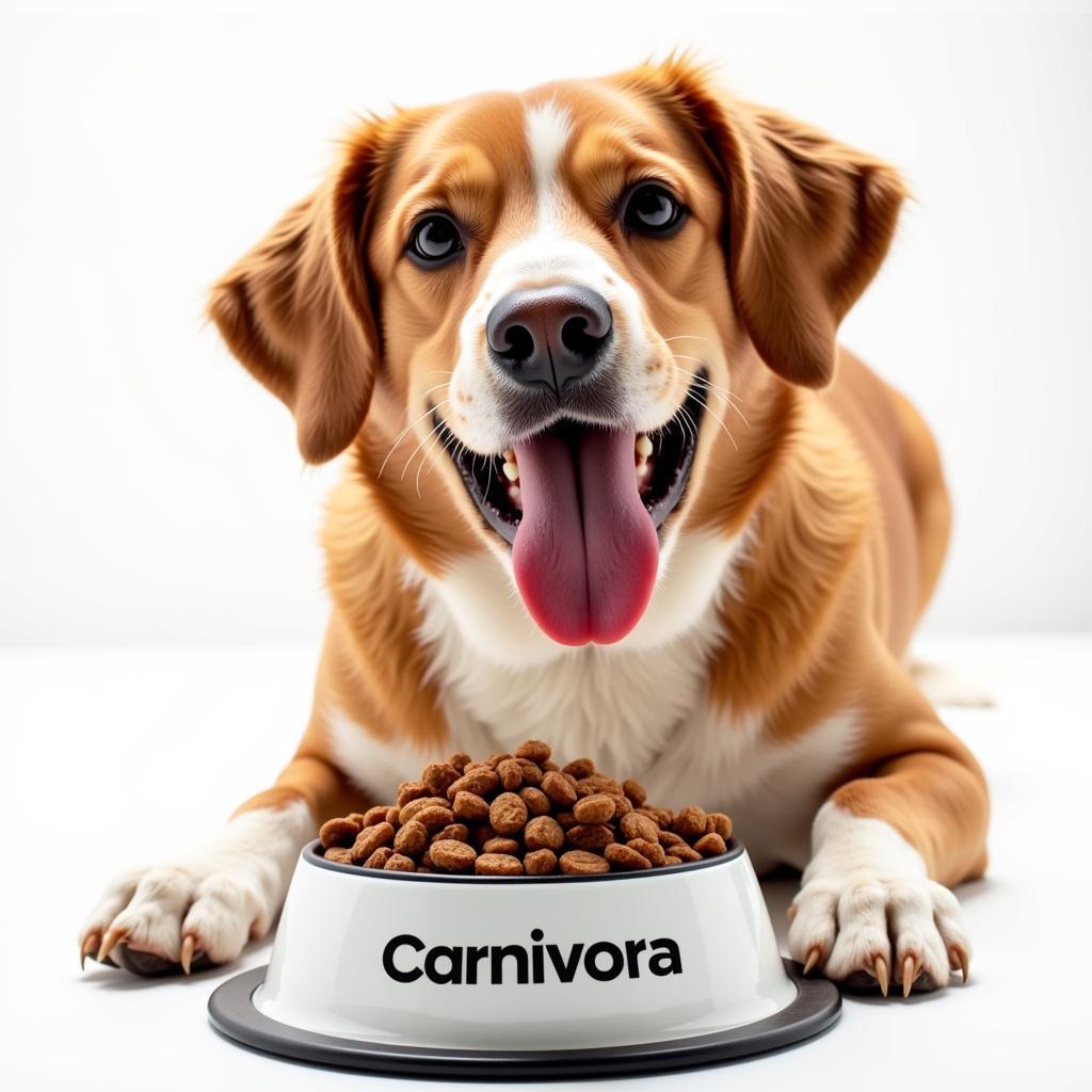 Dog Enjoying Carnivora Dog Food