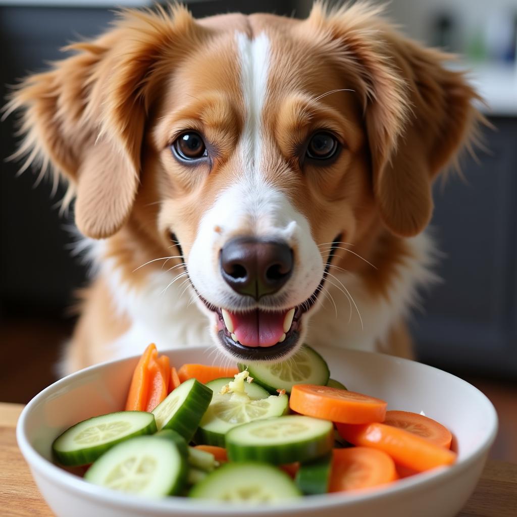 Dog Enjoying Fermented Food