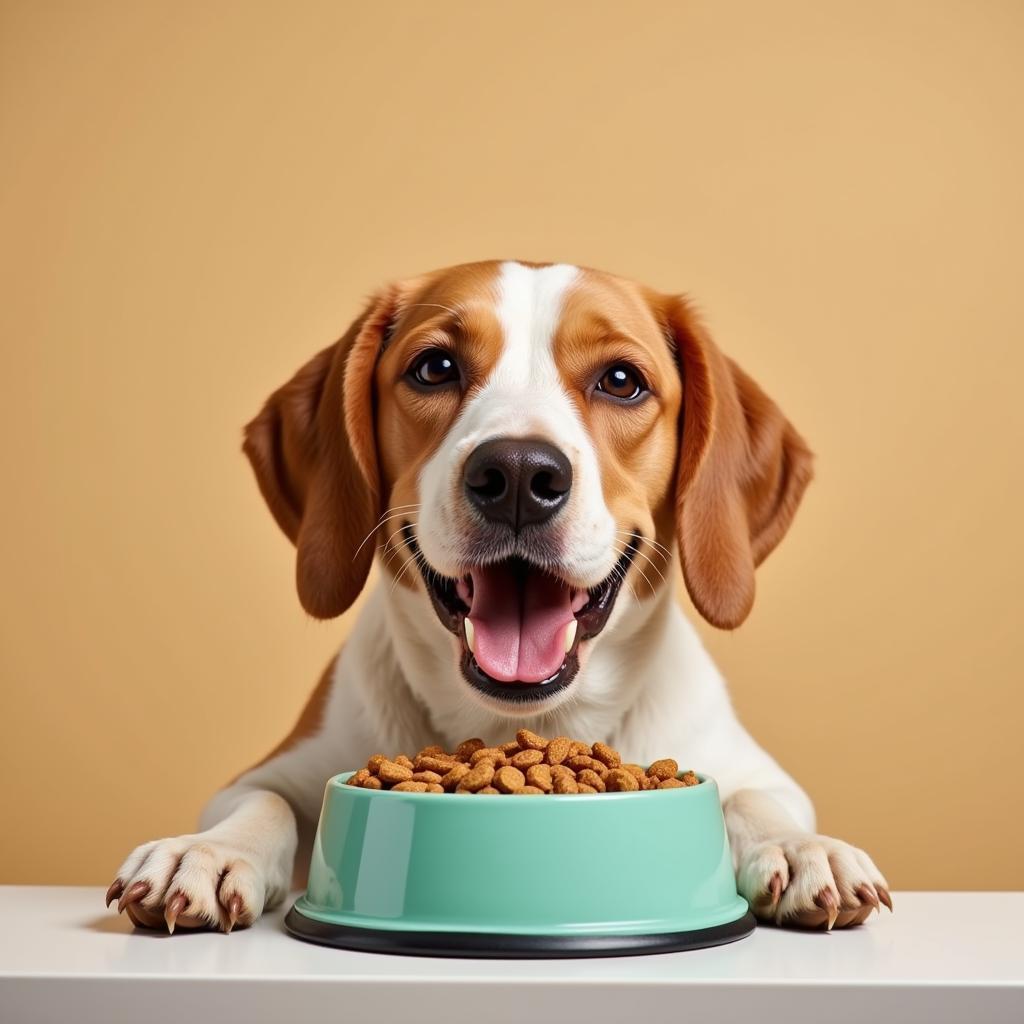 Dog Enjoying a Meal