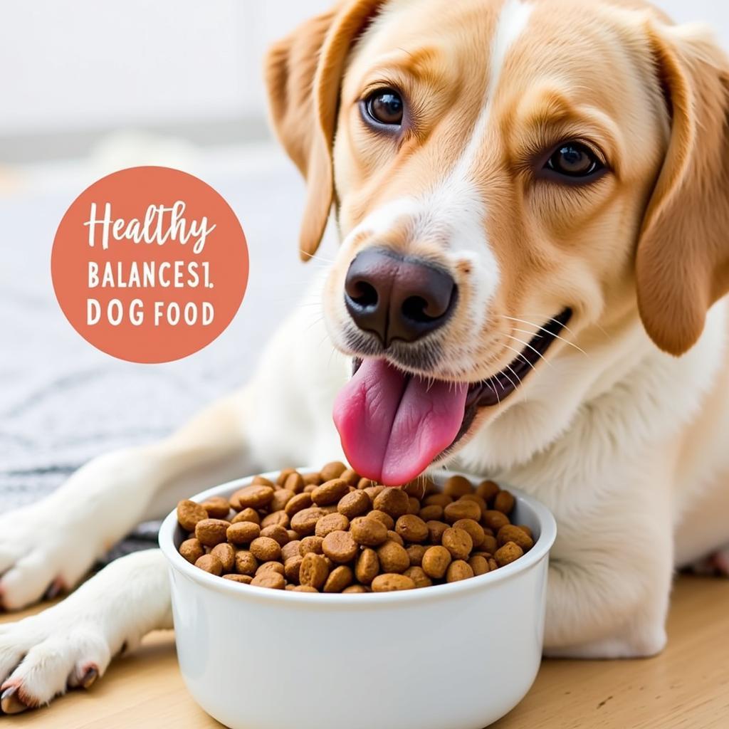 Dog Enjoying Nutritious Food from a Bowl