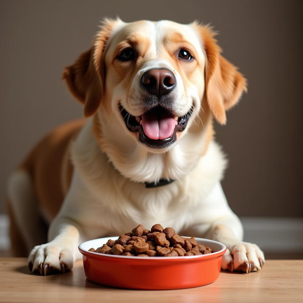 A Happy Dog Enjoying Grand Cru Dog Food