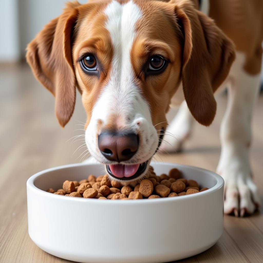 Dog Enjoying IBS-Friendly Food