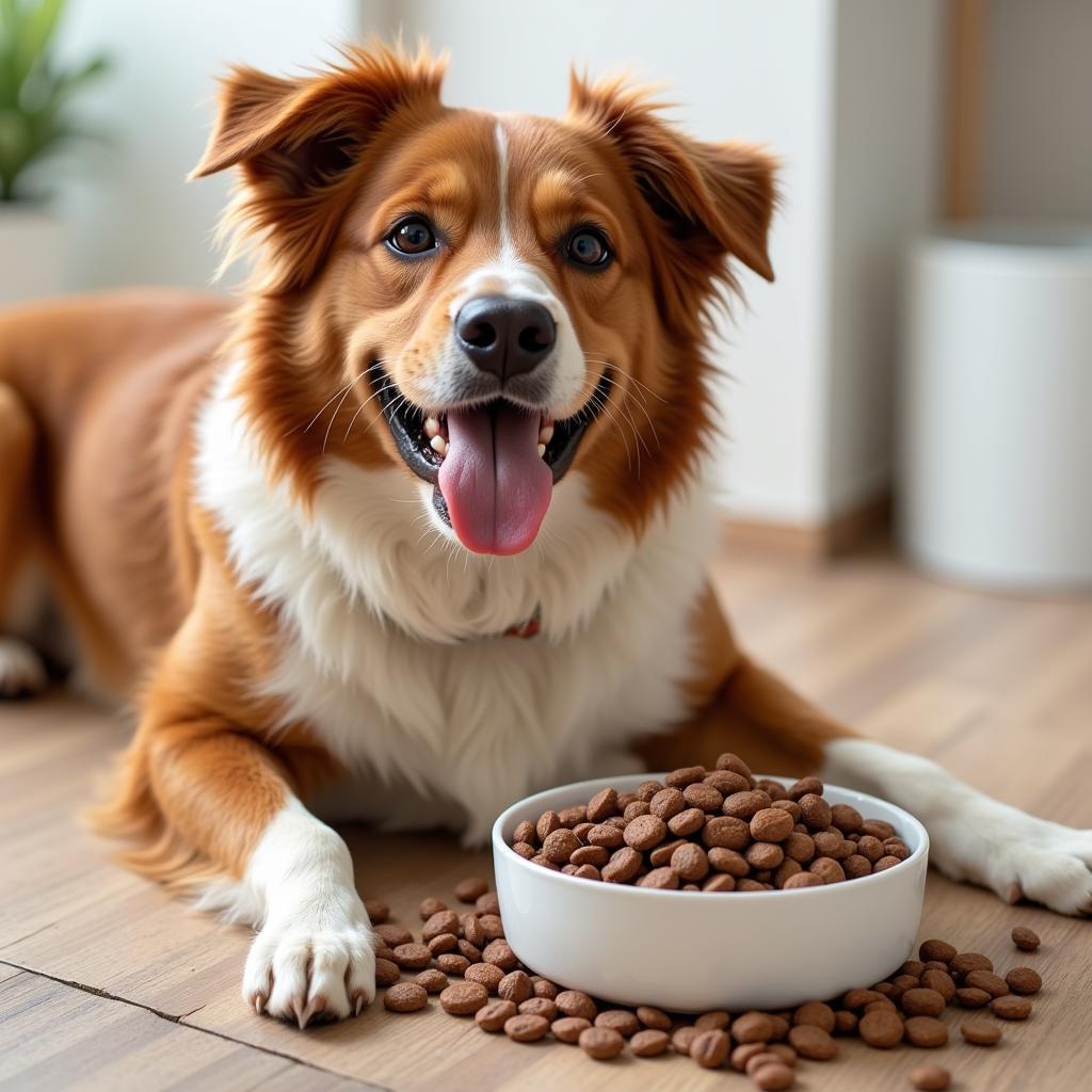 Happy Dog Eating Northwest Natural Dog Food