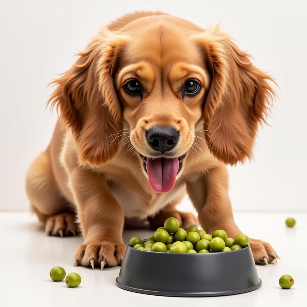 Happy Dog Enjoying Sprout Food