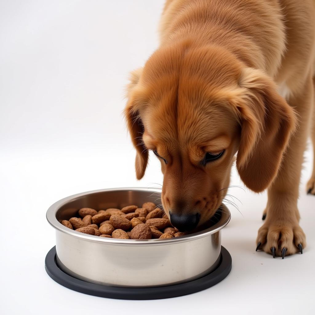 Dog Eating Struvite-Friendly Food