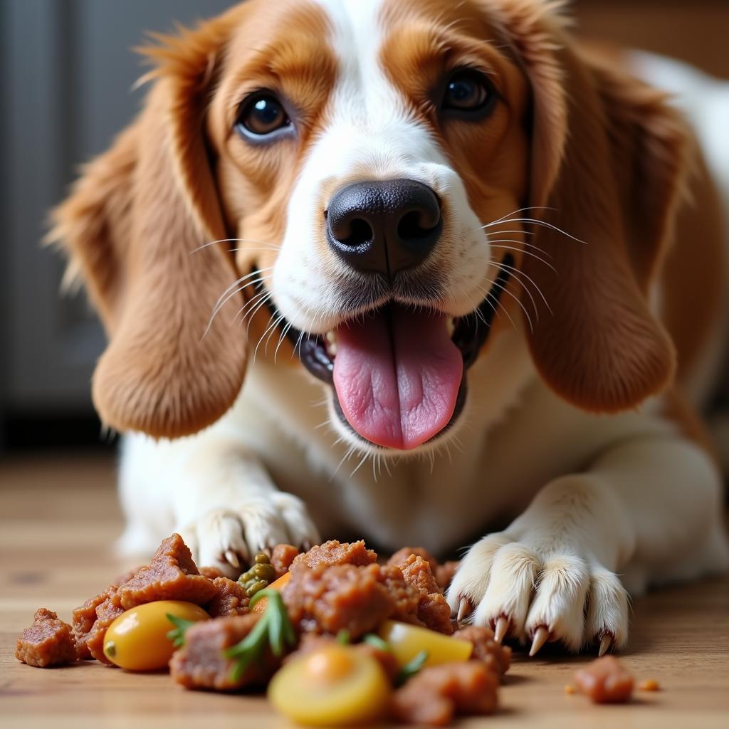 A Happy Dog Enjoying True Food