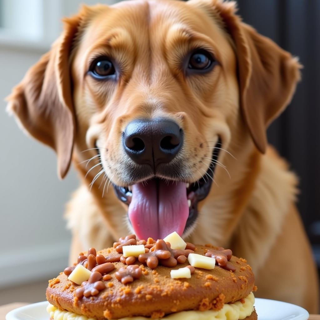 Dog Enjoying Homemade Food Topper