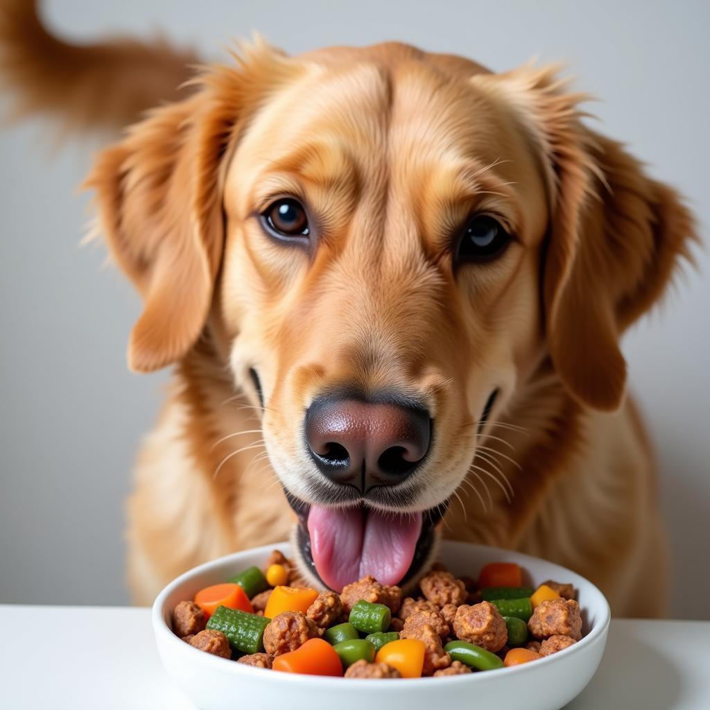 Happy Dog Eating Next Level Food