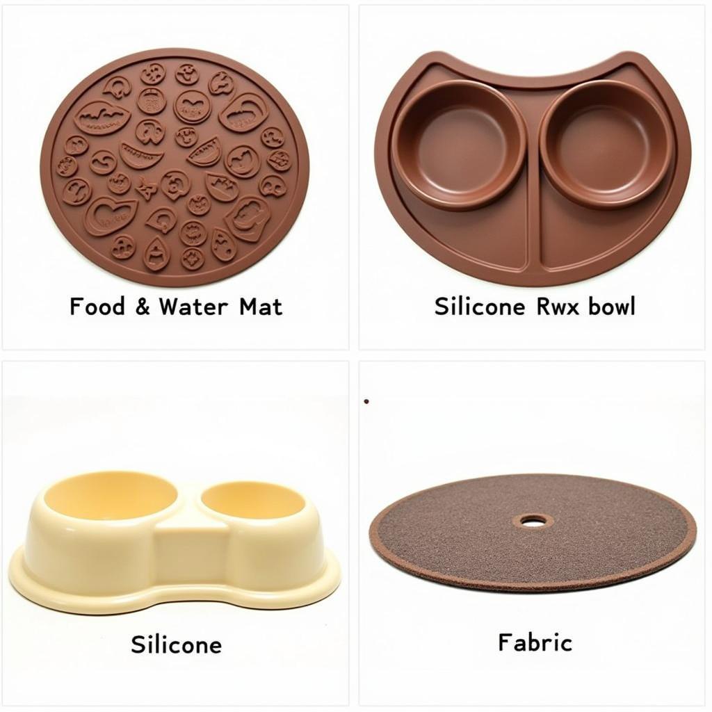 Different Materials for Dog Food and Water Bowl Mats