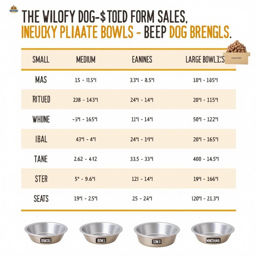 Dog Food Bowl Size Comparison Chart