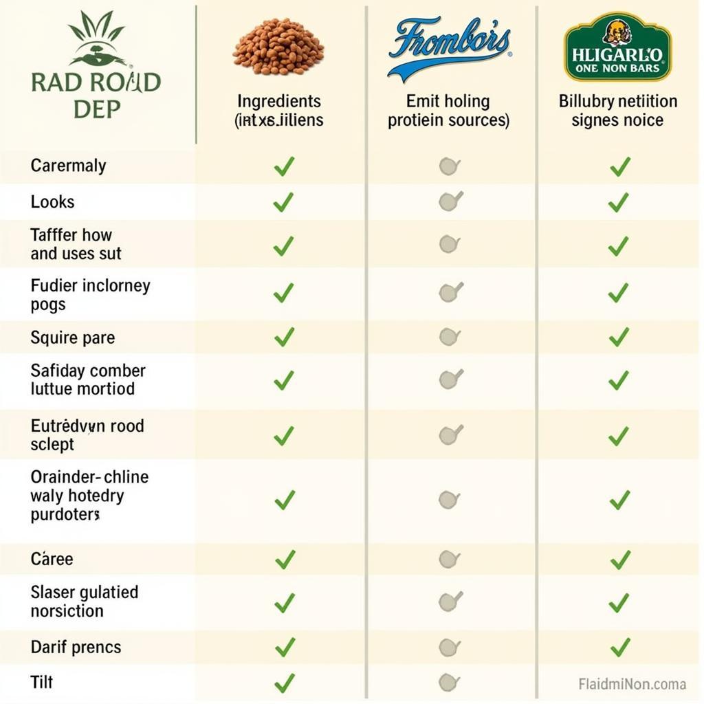 Dog Food Comparison Chart