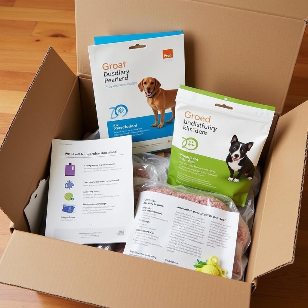 Dog food delivery box containing prescription food.