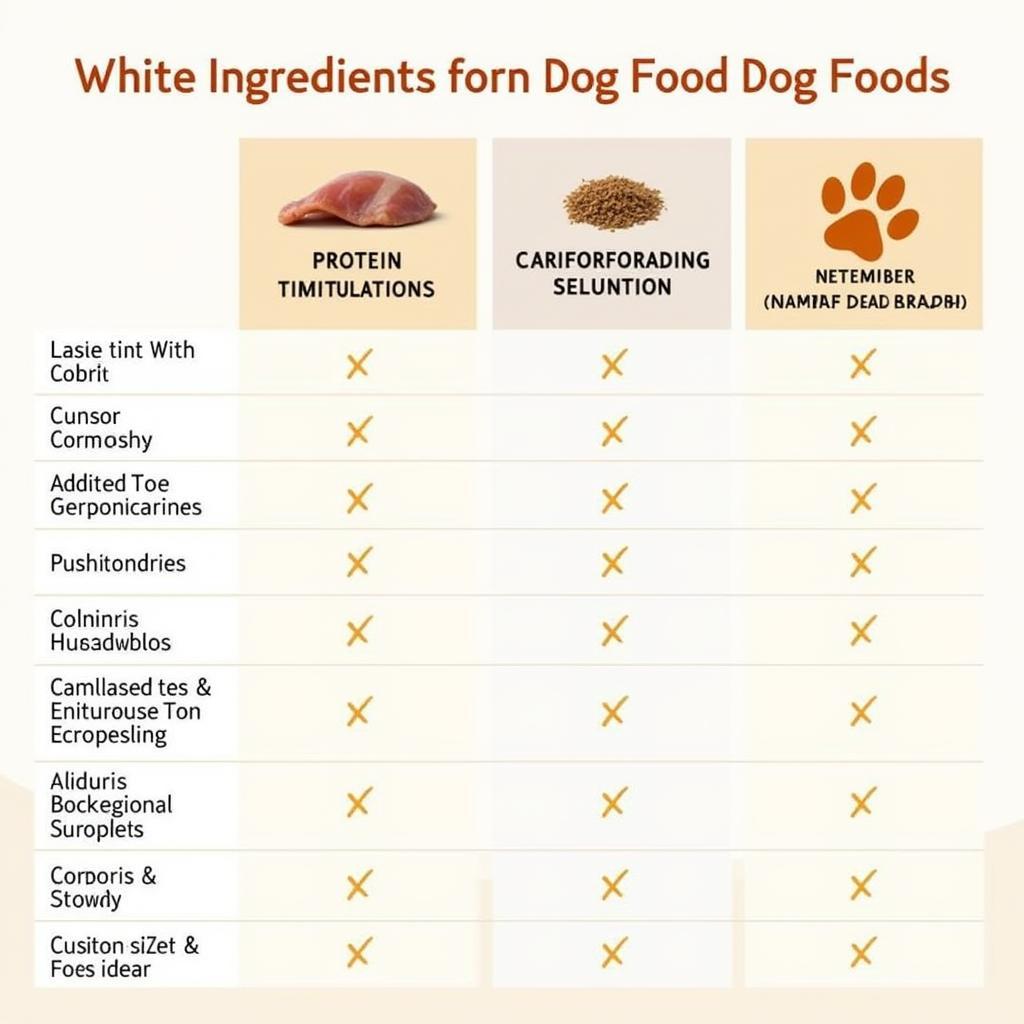 Dog Food Ingredient Comparison Chart