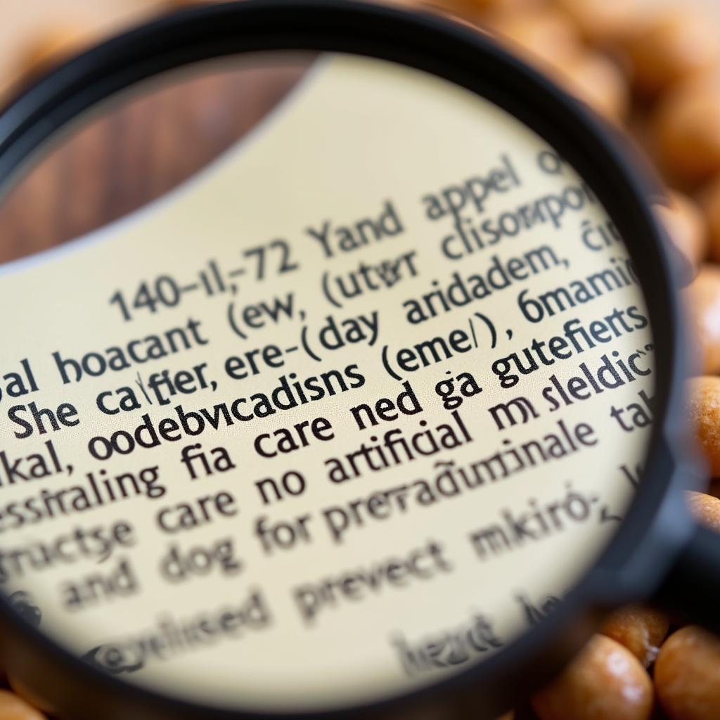 Dog Food Ingredients Under Magnifying Glass